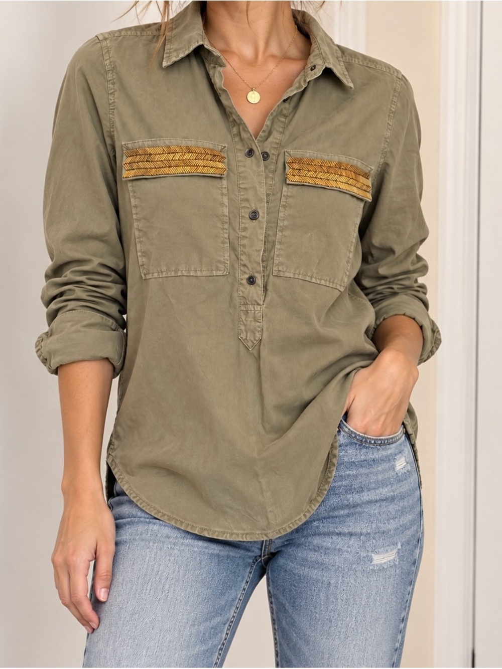 J.Crew military, fighter utility shirt. Size 00